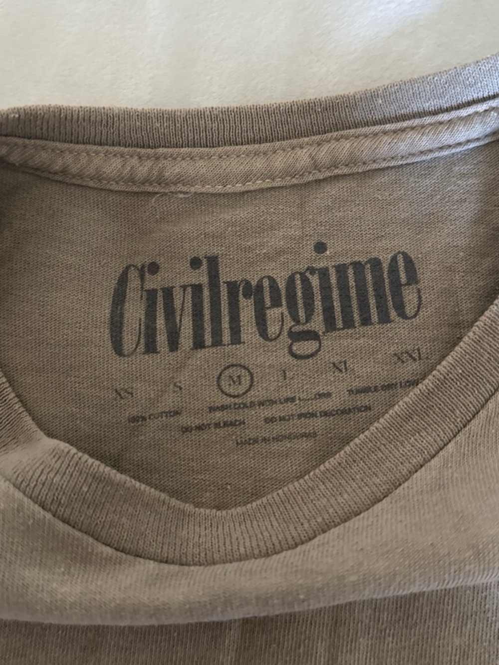 Civil Regime Men's Graphic Short Sleeve Tee - Gray with Yellow Smile - Picture 3 of 3